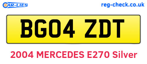 BG04ZDT are the vehicle registration plates.