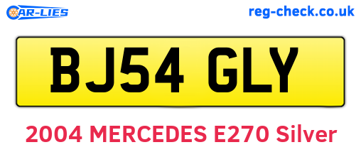 BJ54GLY are the vehicle registration plates.