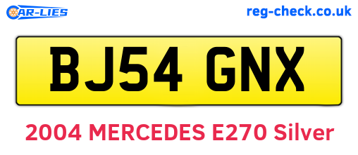 BJ54GNX are the vehicle registration plates.