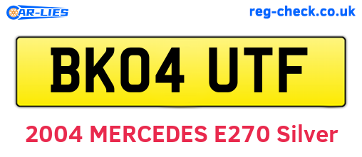 BK04UTF are the vehicle registration plates.