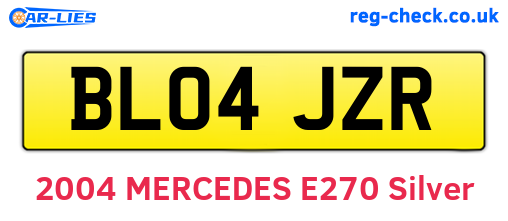 BL04JZR are the vehicle registration plates.