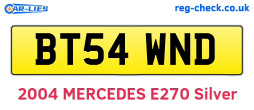 BT54WND are the vehicle registration plates.