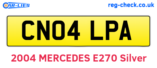 CN04LPA are the vehicle registration plates.