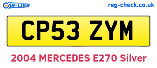 CP53ZYM are the vehicle registration plates.