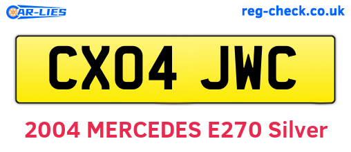 CX04JWC are the vehicle registration plates.