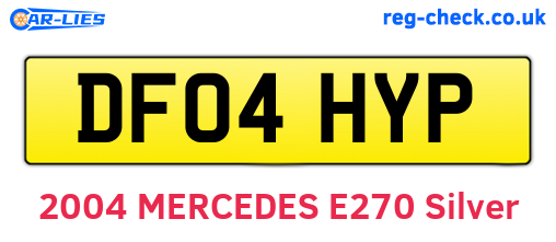 DF04HYP are the vehicle registration plates.