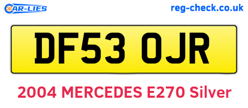 DF53OJR are the vehicle registration plates.