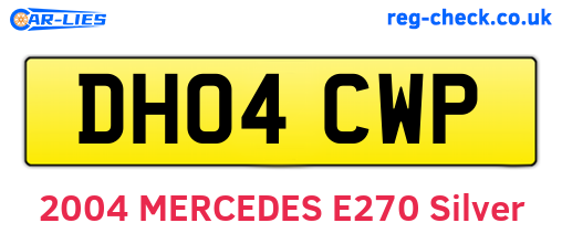 DH04CWP are the vehicle registration plates.