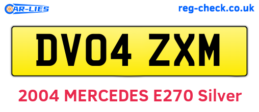 DV04ZXM are the vehicle registration plates.