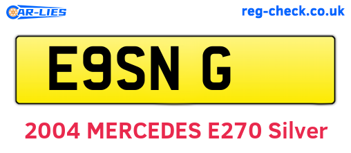 E9SNG are the vehicle registration plates.