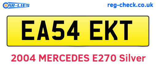 EA54EKT are the vehicle registration plates.