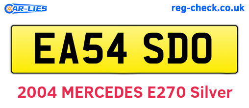 EA54SDO are the vehicle registration plates.