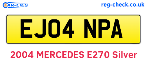 EJ04NPA are the vehicle registration plates.