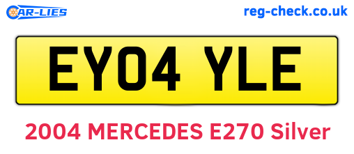 EY04YLE are the vehicle registration plates.