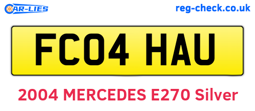 FC04HAU are the vehicle registration plates.