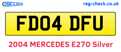 FD04DFU are the vehicle registration plates.