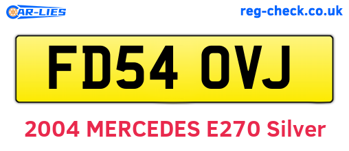 FD54OVJ are the vehicle registration plates.