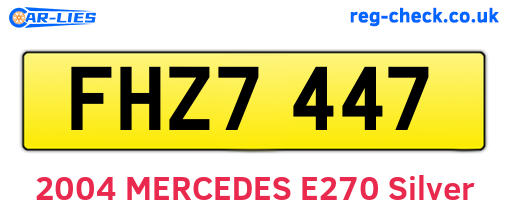FHZ7447 are the vehicle registration plates.