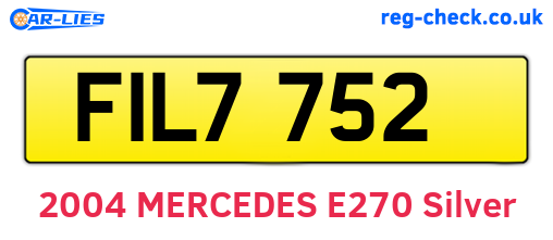 FIL7752 are the vehicle registration plates.