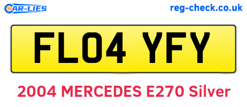 FL04YFY are the vehicle registration plates.