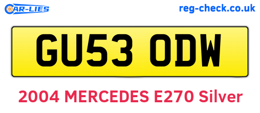 GU53ODW are the vehicle registration plates.