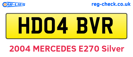 HD04BVR are the vehicle registration plates.