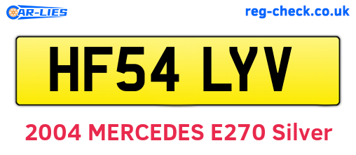 HF54LYV are the vehicle registration plates.