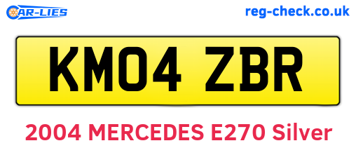 KM04ZBR are the vehicle registration plates.