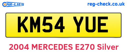 KM54YUE are the vehicle registration plates.