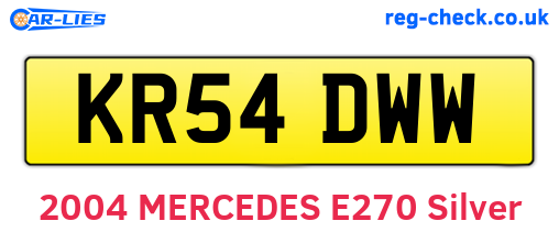 KR54DWW are the vehicle registration plates.