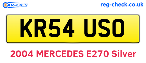 KR54USO are the vehicle registration plates.