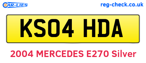 KS04HDA are the vehicle registration plates.