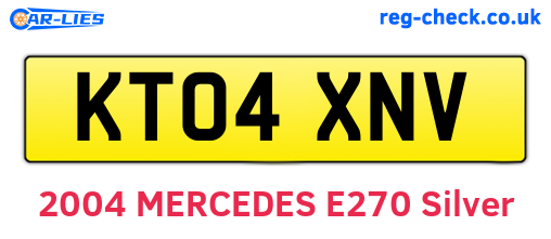 KT04XNV are the vehicle registration plates.