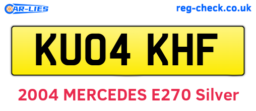 KU04KHF are the vehicle registration plates.