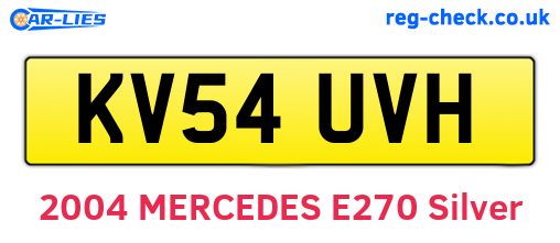 KV54UVH are the vehicle registration plates.