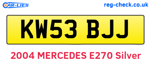 KW53BJJ are the vehicle registration plates.