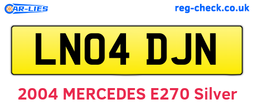 LN04DJN are the vehicle registration plates.