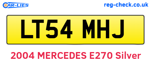 LT54MHJ are the vehicle registration plates.