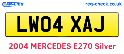 LW04XAJ are the vehicle registration plates.