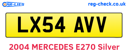LX54AVV are the vehicle registration plates.