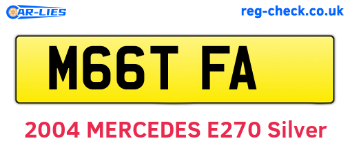 M66TFA are the vehicle registration plates.