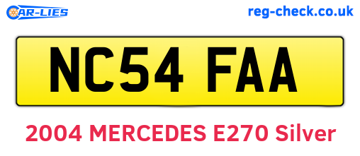 NC54FAA are the vehicle registration plates.