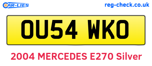 OU54WKO are the vehicle registration plates.