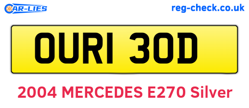 OUR130D are the vehicle registration plates.