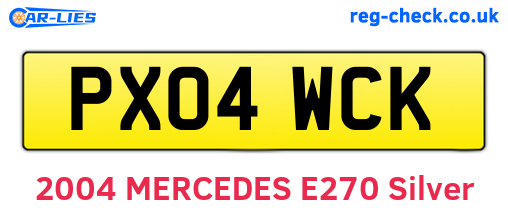PX04WCK are the vehicle registration plates.