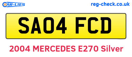 SA04FCD are the vehicle registration plates.