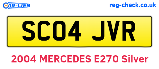 SC04JVR are the vehicle registration plates.