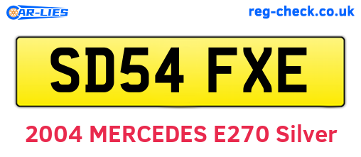 SD54FXE are the vehicle registration plates.