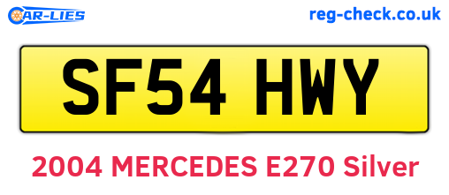 SF54HWY are the vehicle registration plates.