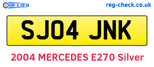 SJ04JNK are the vehicle registration plates.